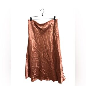 Vince. Shaped Hem Slip Skirt Petal Amber XL Flawed